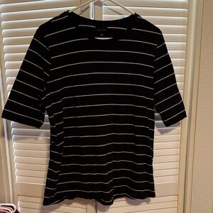 Who What Wear Monochrome Striped Top
